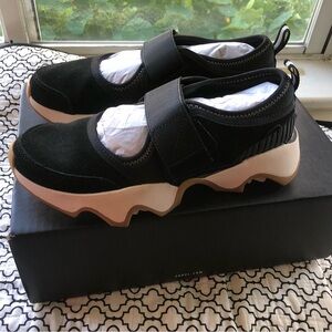 Women’s Sorel Kinetic Impact Black Suede Mary-Jane Sneakers